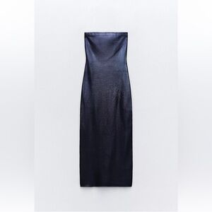 Zara Foil Knit Midi Dress